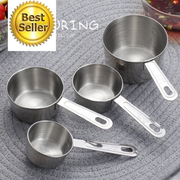 Stainless Steel Measuring Cups 4 Piece Set - for solids - Picture 2 of 4